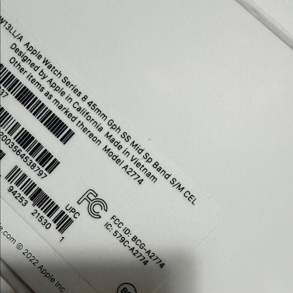 Apple Watch Stainless Steel Series 8 45mm w/ Black Band S/M - Picture 12 of 12